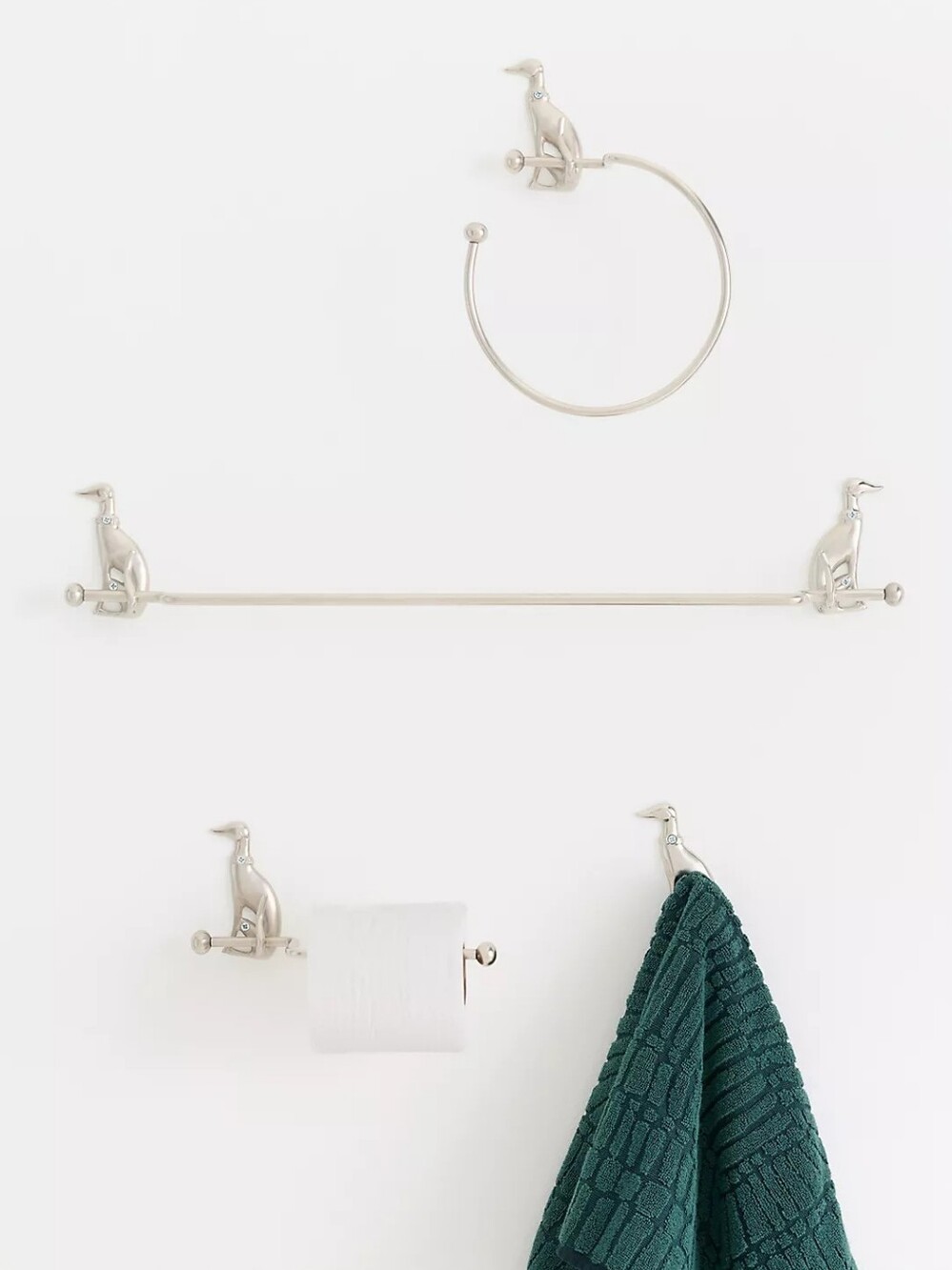 Anthropologie Caine Dog Brass Towel Bar - Picture 3 of 3